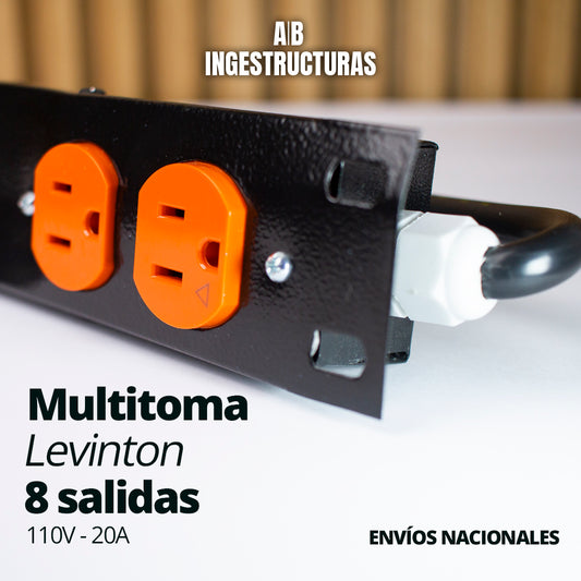 MULTITOMA PROFESIONAL LEVITON 8 SALIDAS
