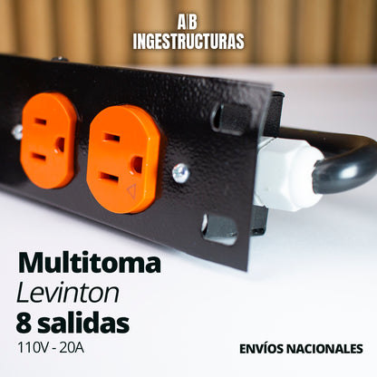 MULTITOMA PROFESIONAL LEVITON 8 SALIDAS