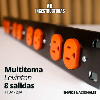 MULTITOMA PROFESIONAL LEVITON 8 SALIDAS