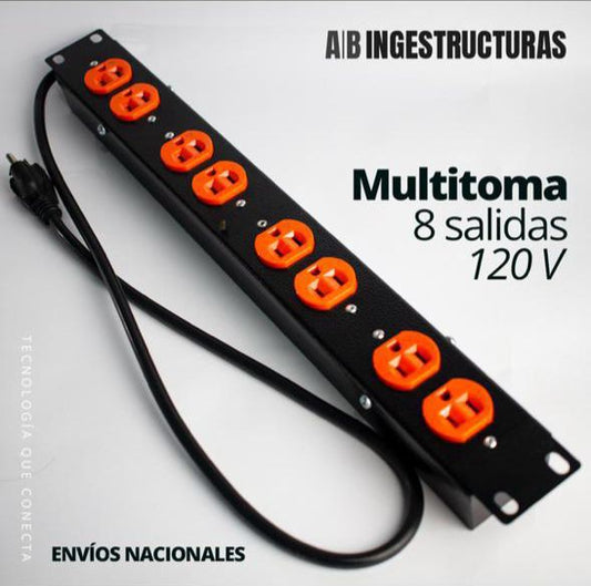 MULTITOMA PROFESIONAL LEVITON 8 SALIDAS